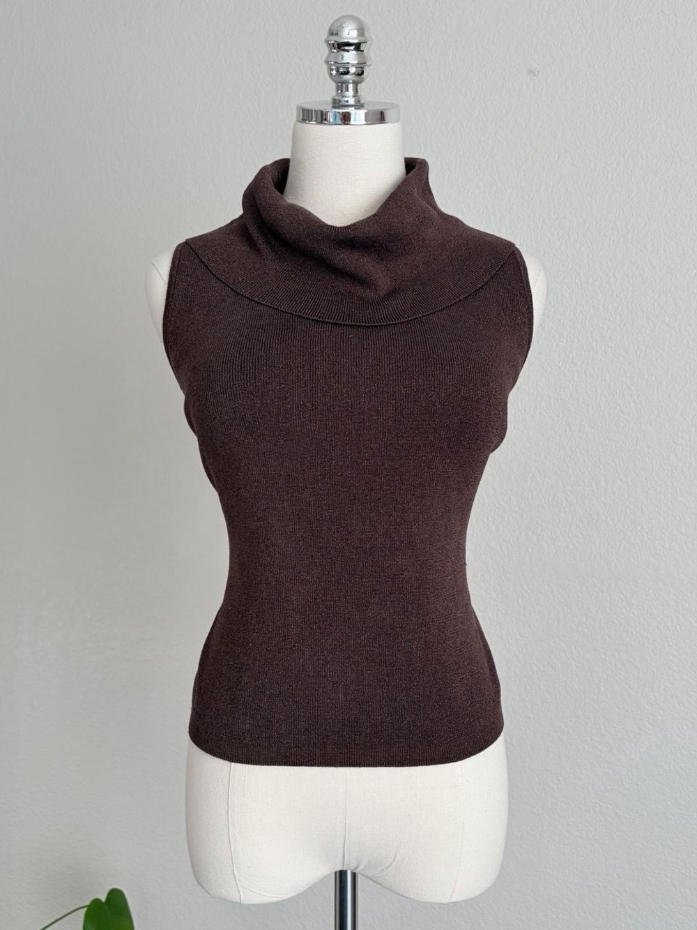 Joseph A Sleeveless Cowl Neck Sweater - Dark Brown